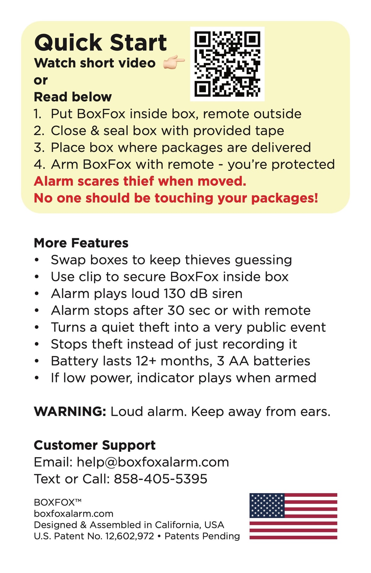 BoxFox Package Theft Prevention Alarm